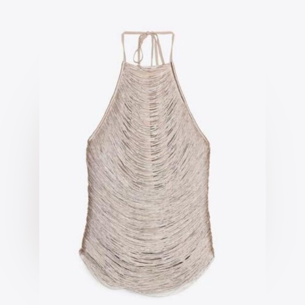 ZARA fringe Women's Halter Top